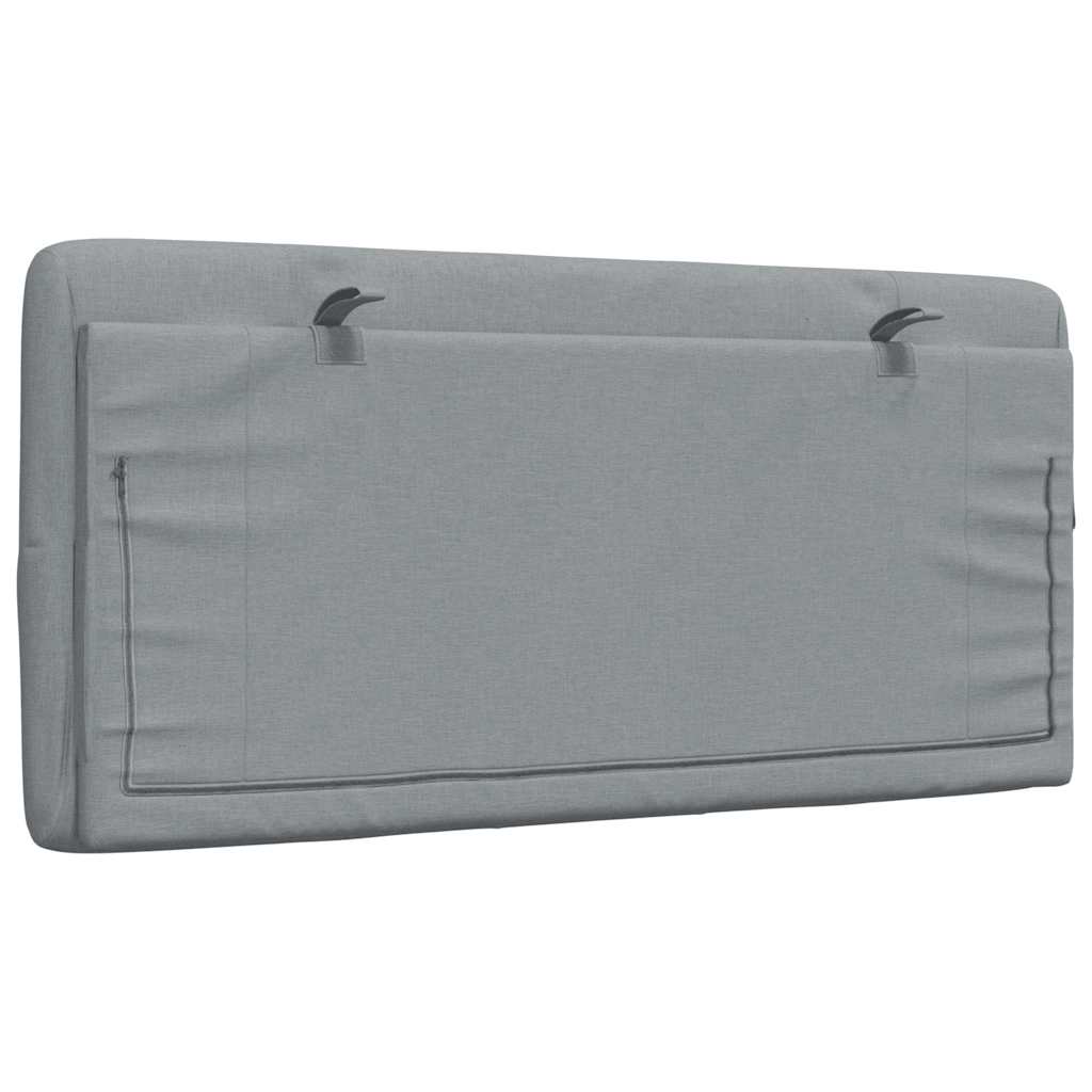 Coussin de tête de lit gris clair 100 cm tissu - XIOS