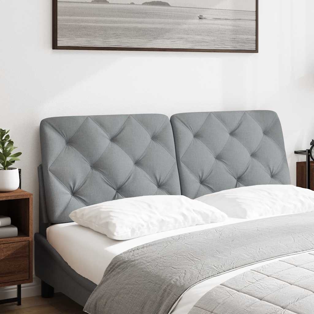 Coussin de tête de lit gris clair 120 cm tissu - XIOS