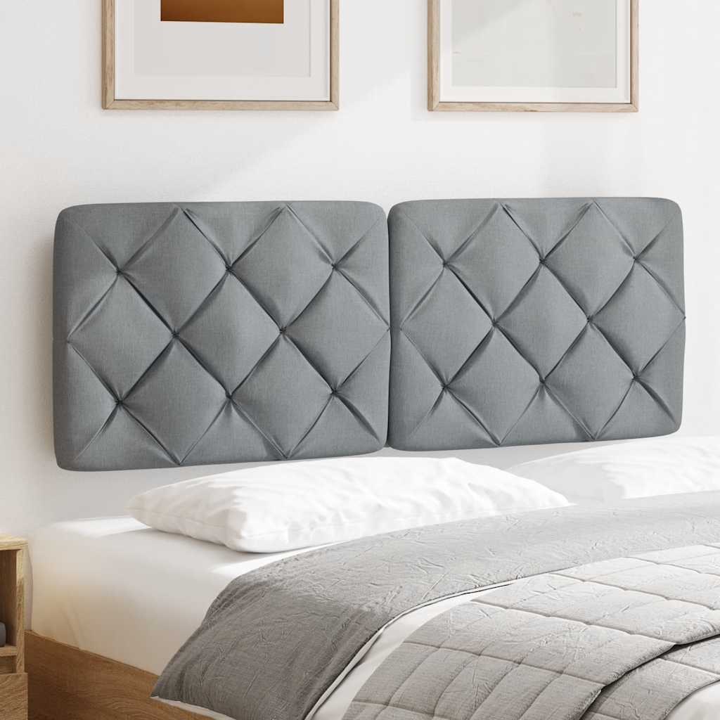 Coussin de tête de lit gris clair 120 cm tissu - XIOS