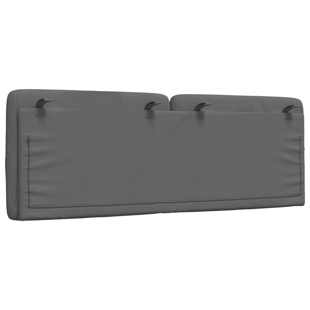 Coussin de tête de lit gris foncé 120 cm tissu - XIOS