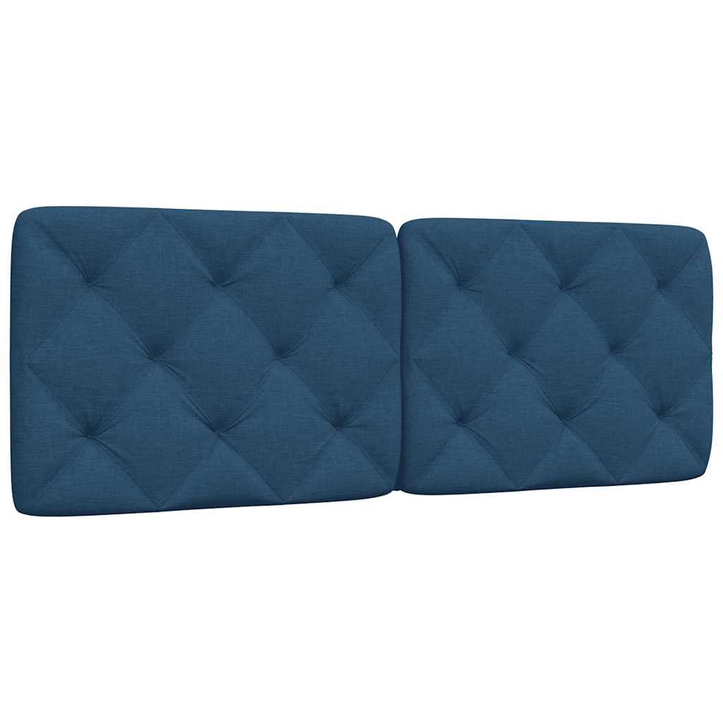 Coussin de tête de lit bleu 120 cm tissu - XIOS