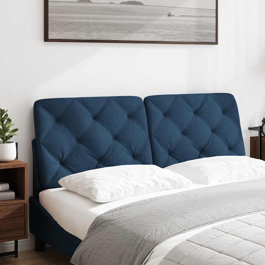 Coussin de tête de lit bleu 120 cm tissu - XIOS
