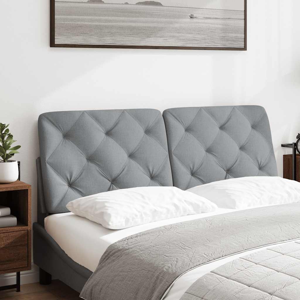 Coussin de tête de lit gris clair 140 cm tissu - XIOS