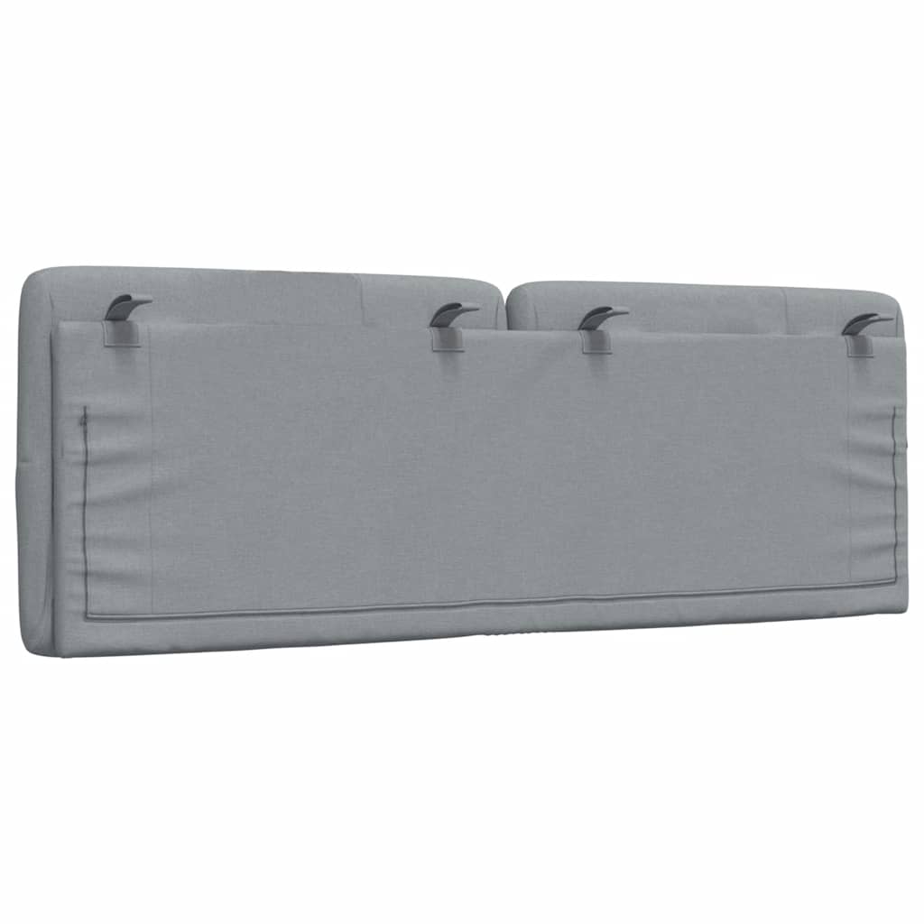 Coussin de tête de lit gris clair 140 cm tissu - XIOS