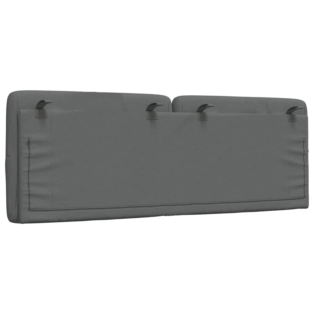 Coussin de tête de lit gris foncé 140 cm tissu - XIOS