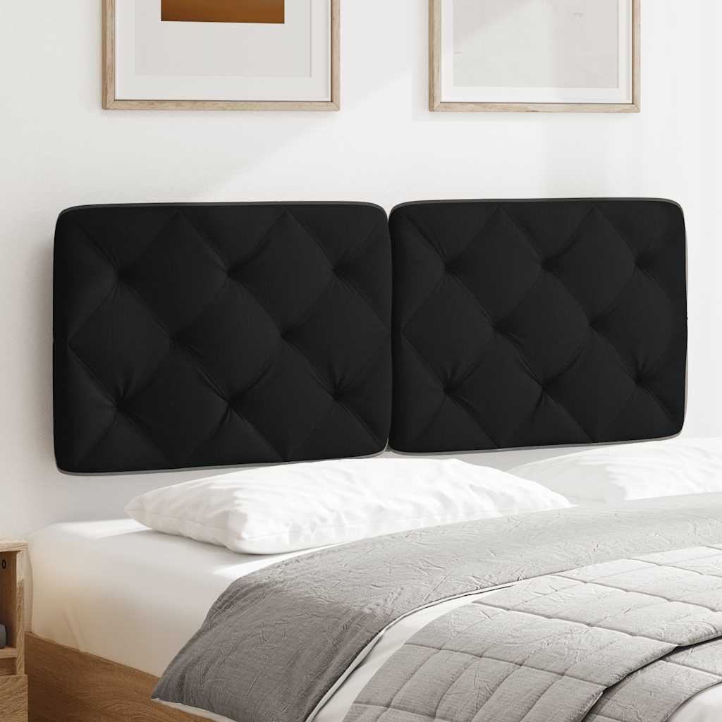 Coussin de tête de lit noir 140 cm tissu - XIOS