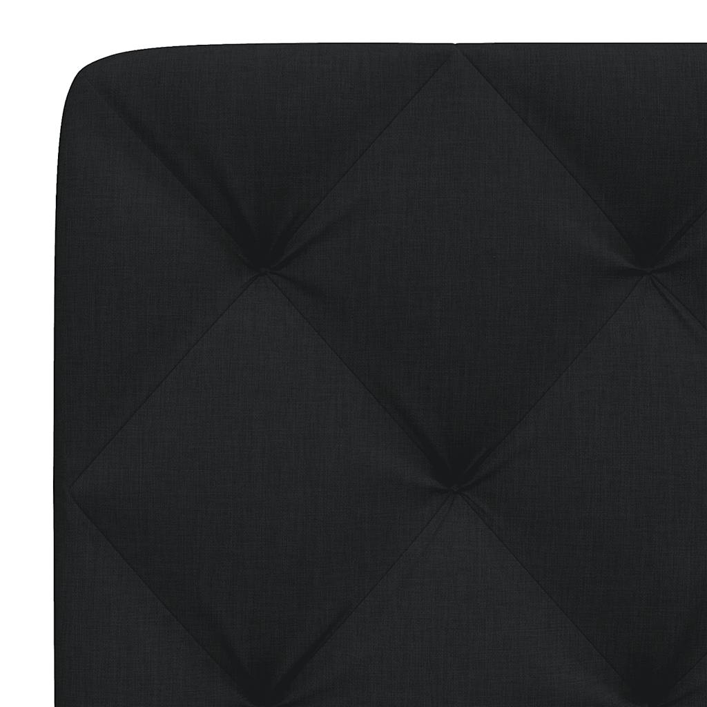 Coussin de tête de lit noir 140 cm tissu - XIOS