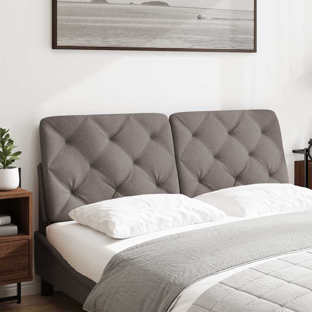 Coussin de tête de lit taupe 140 cm tissu - XIOS