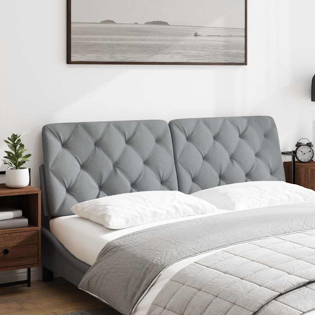 Coussin de tête de lit gris clair 160 cm tissu - XIOS