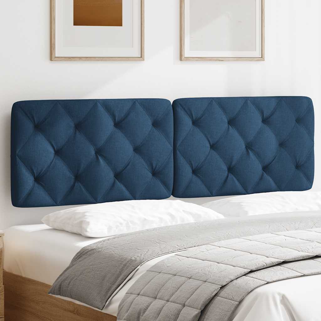 Coussin de tête de lit bleu 160 cm tissu - XIOS