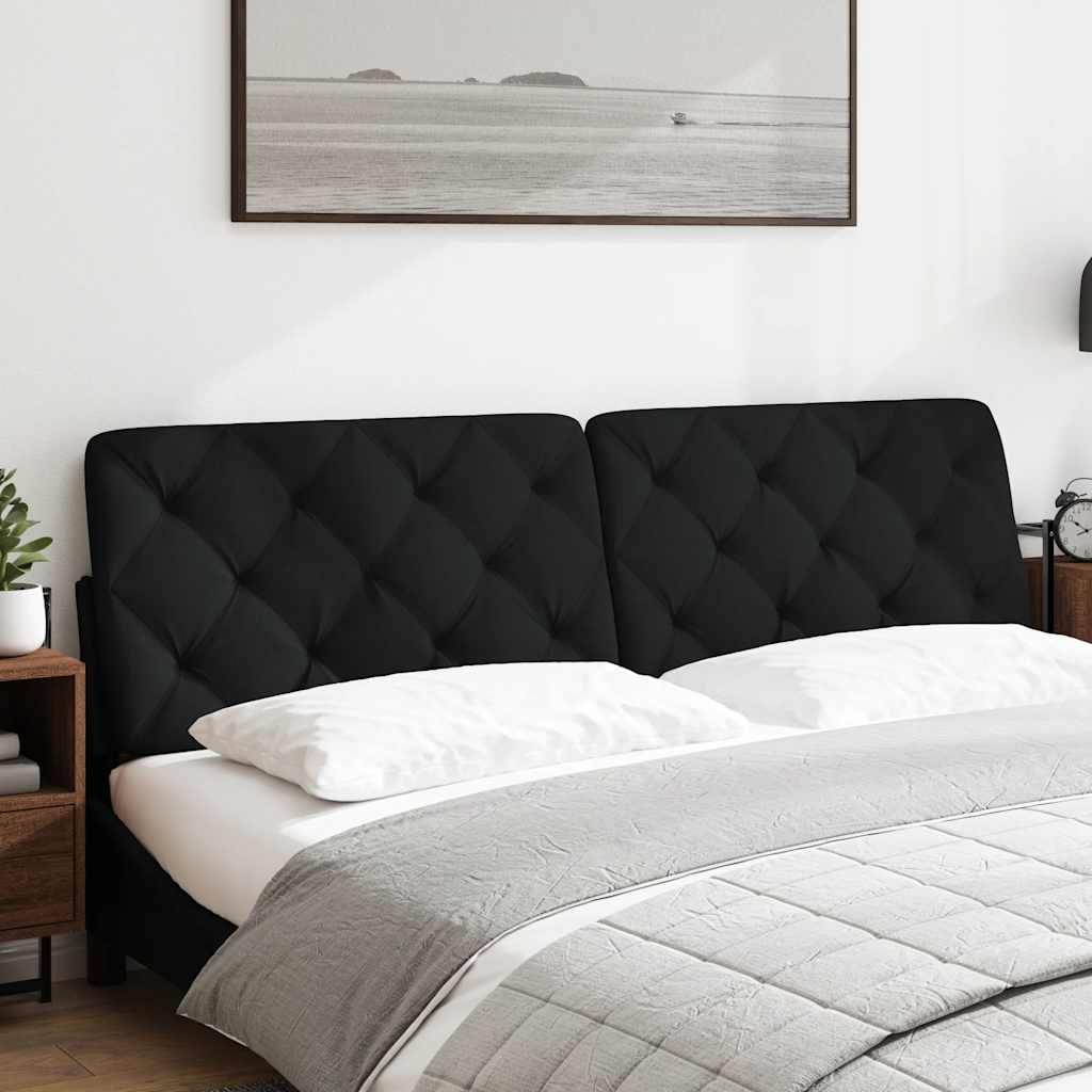 Coussin de tête de lit noir 180 cm tissu - XIOS