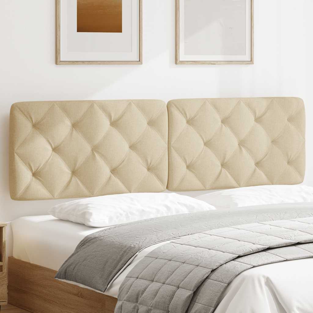 Coussin de tête de lit crème 180 cm tissu - XIOS
