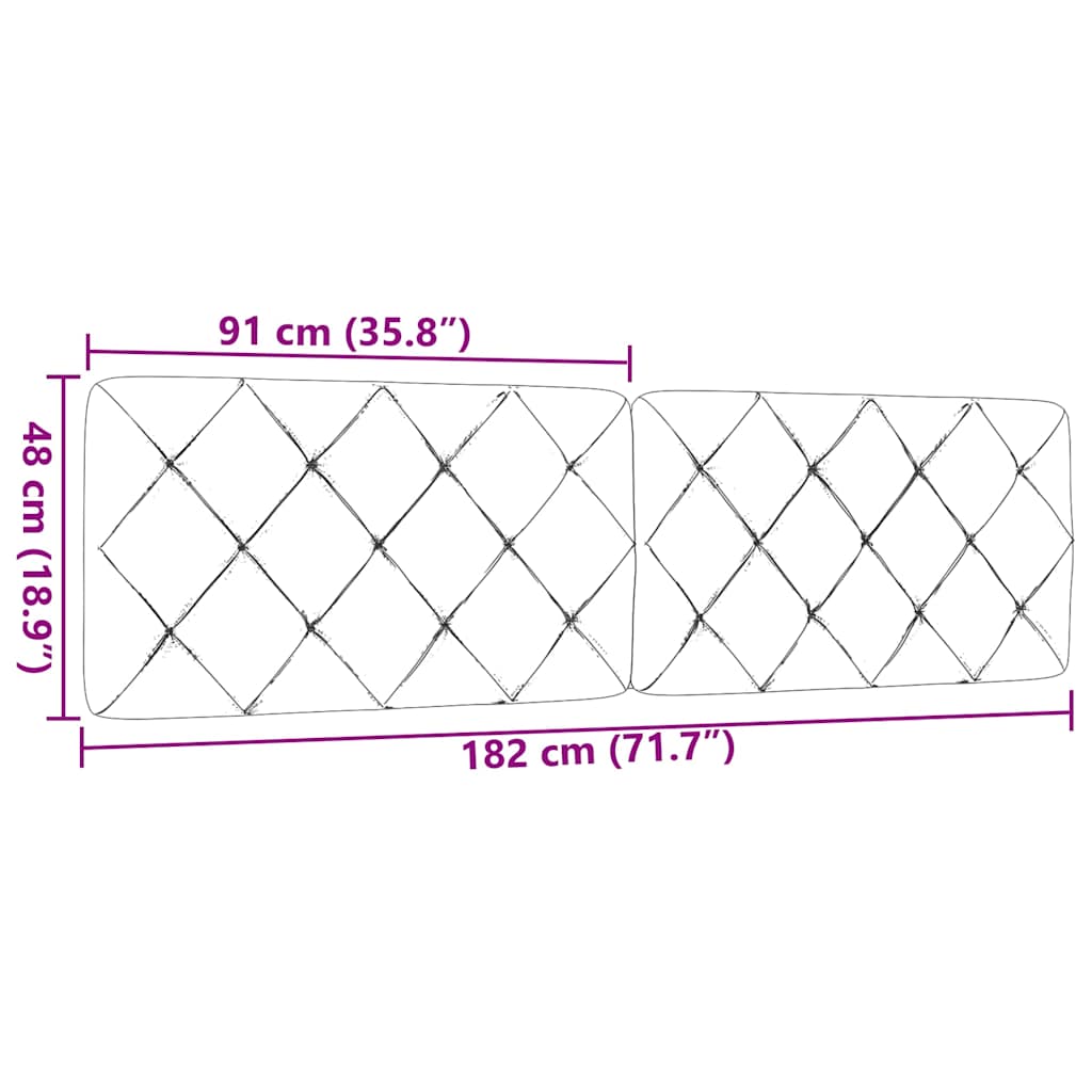 Coussin de tête de lit crème 180 cm tissu