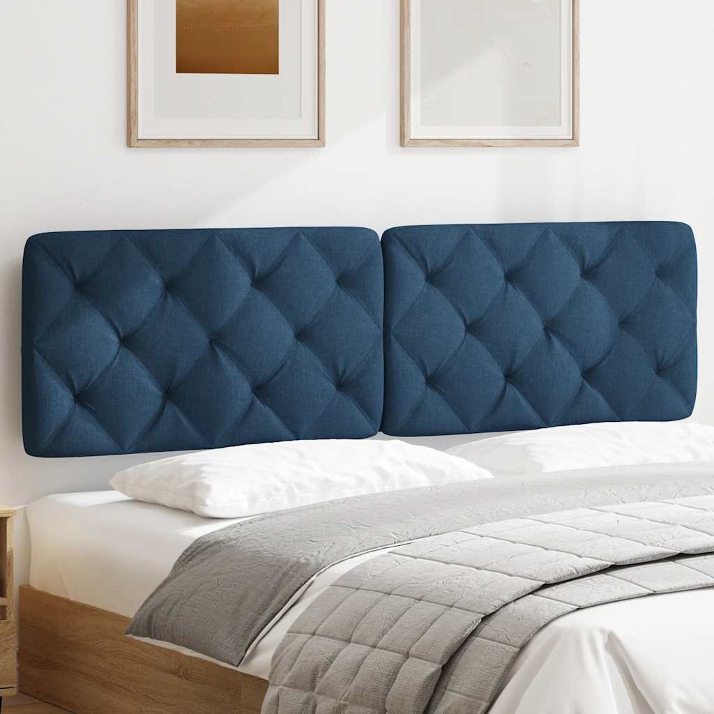 Coussin de tête de lit bleu 180 cm tissu - XIOS