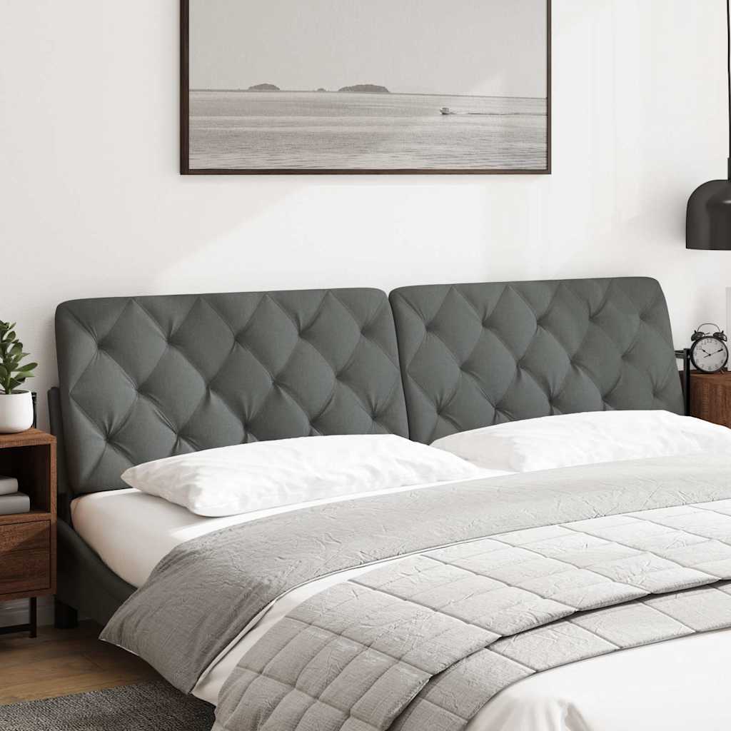 Coussin de tête de lit gris foncé 200 cm tissu - XIOS
