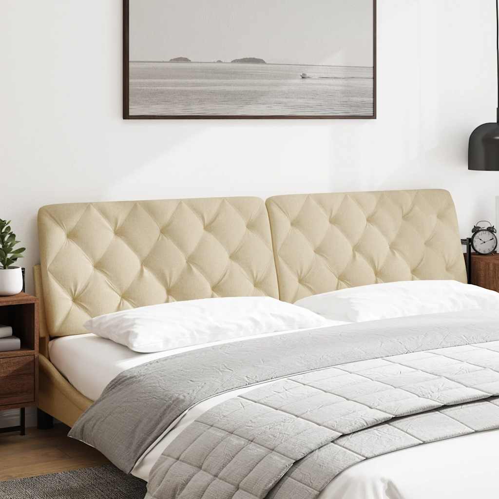 Coussin de tête de lit crème 200 cm tissu - XIOS