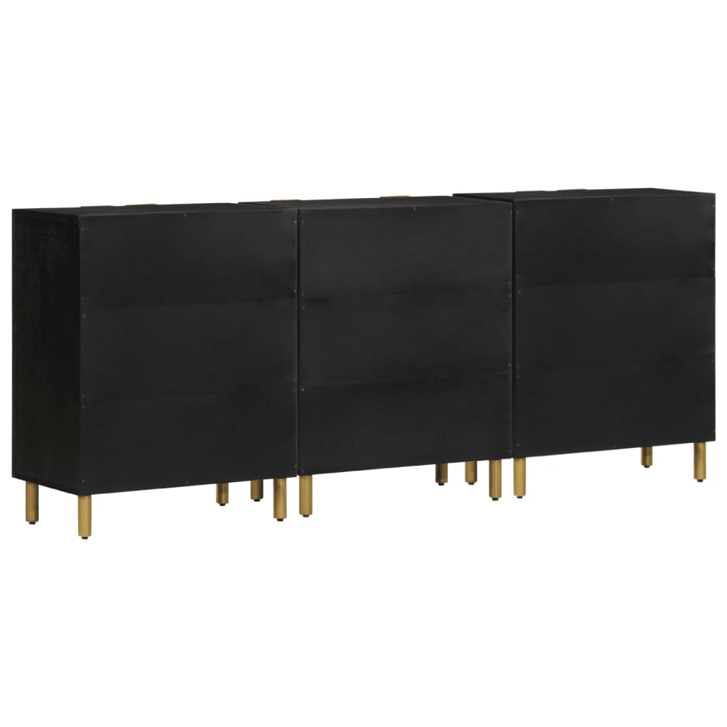 Buffets 3 pcs noir bois d'ingénierie - XIOS