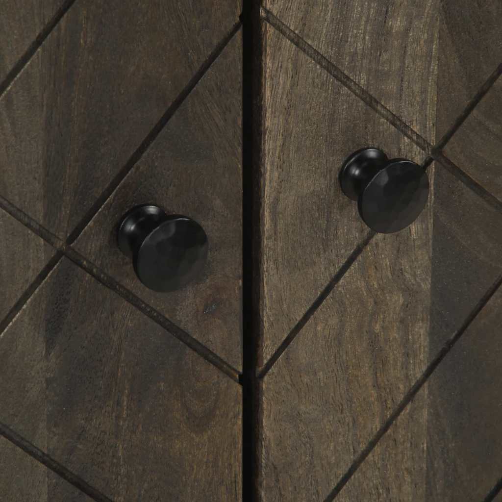 Buffets 3 pcs noir 60x33x75 cm bois massif de manguier - XIOS