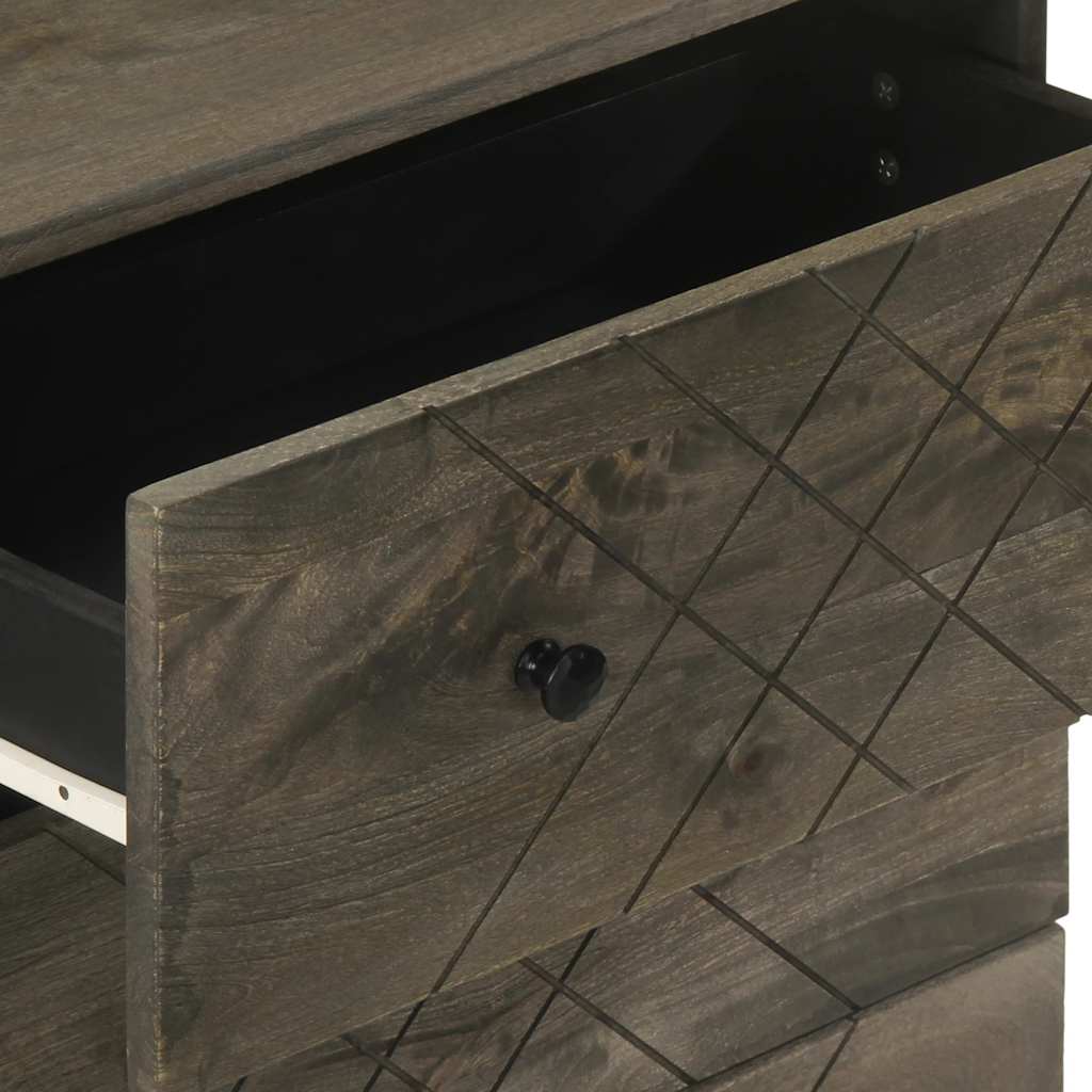 Buffets 3 pcs noir 60x33x75 cm bois massif de manguier - XIOS