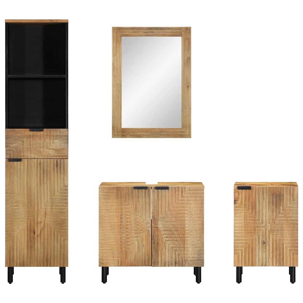 Ensemble de meubles de salle de bain 4 pcs marron