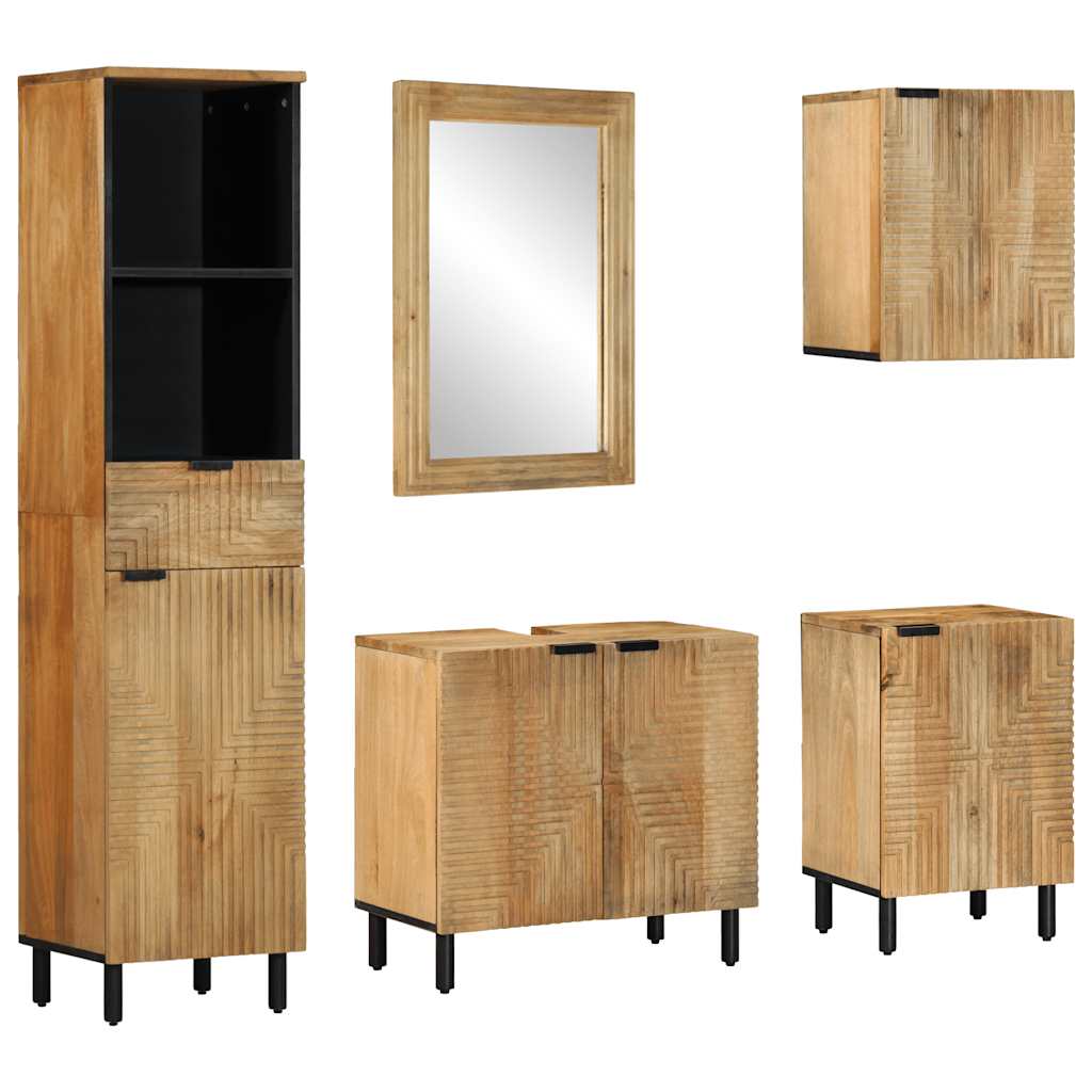 Ensemble de meubles de salle de bain 5 pcs marron
