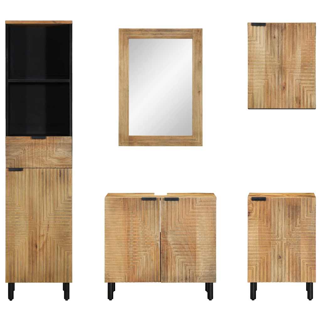 Ensemble de meubles de salle de bain 5 pcs marron