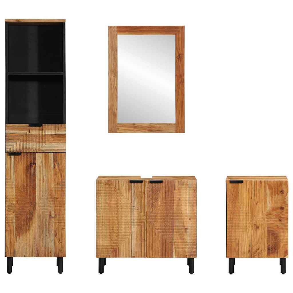 Ensemble d'armoire de salle de bain 4 pc Naturel