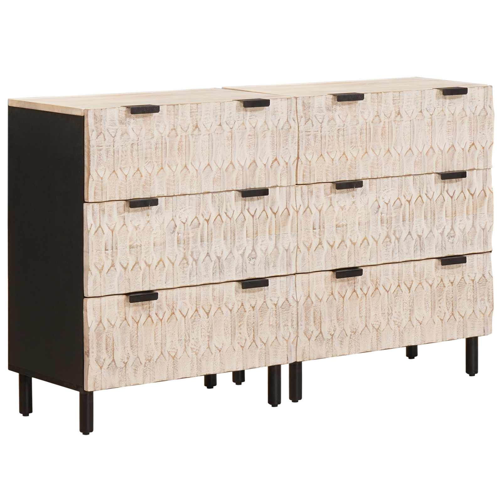 Buffet Finition Lavage Blanc Bois de mangue massif - XIOS