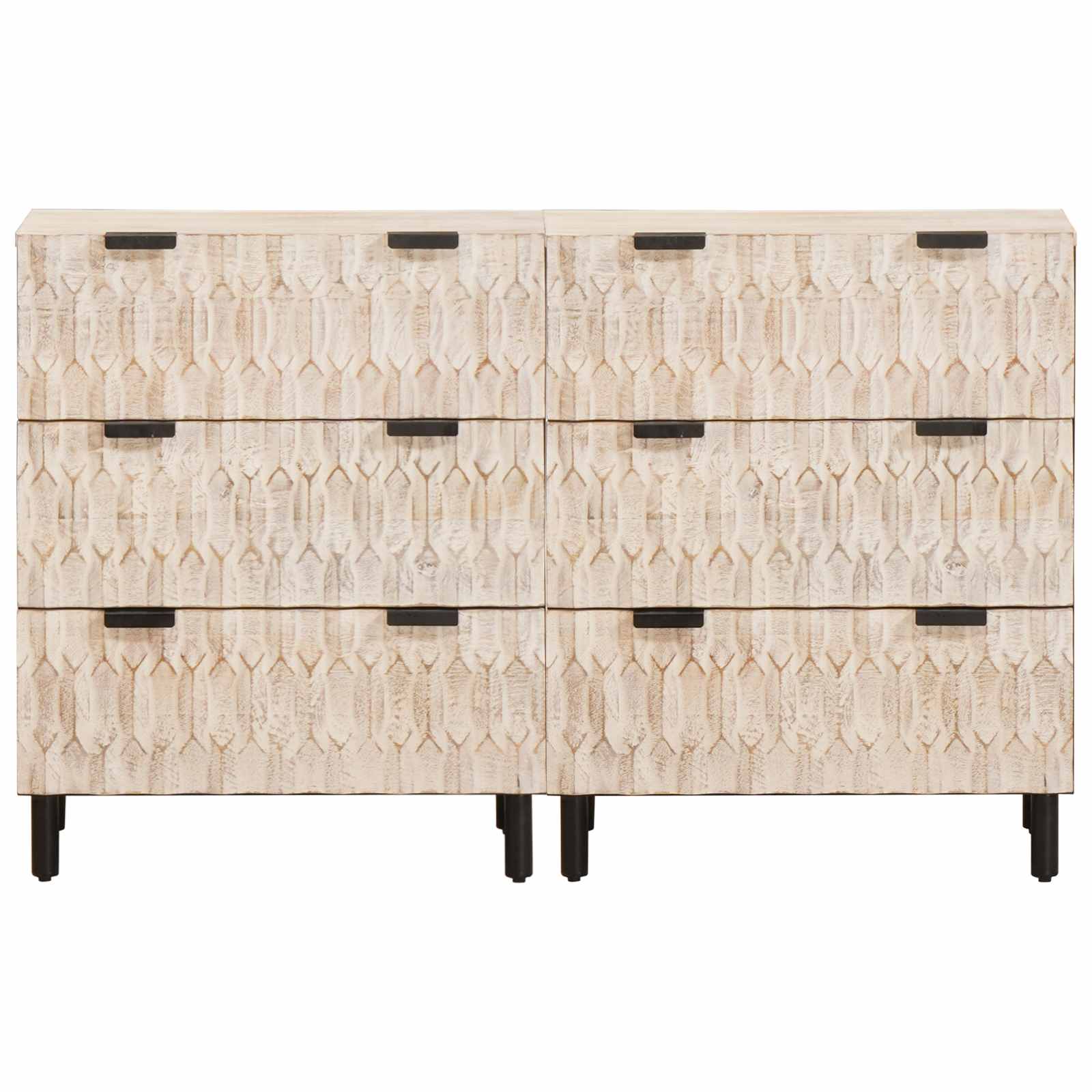 Buffet Finition Lavage Blanc Bois de mangue massif - XIOS