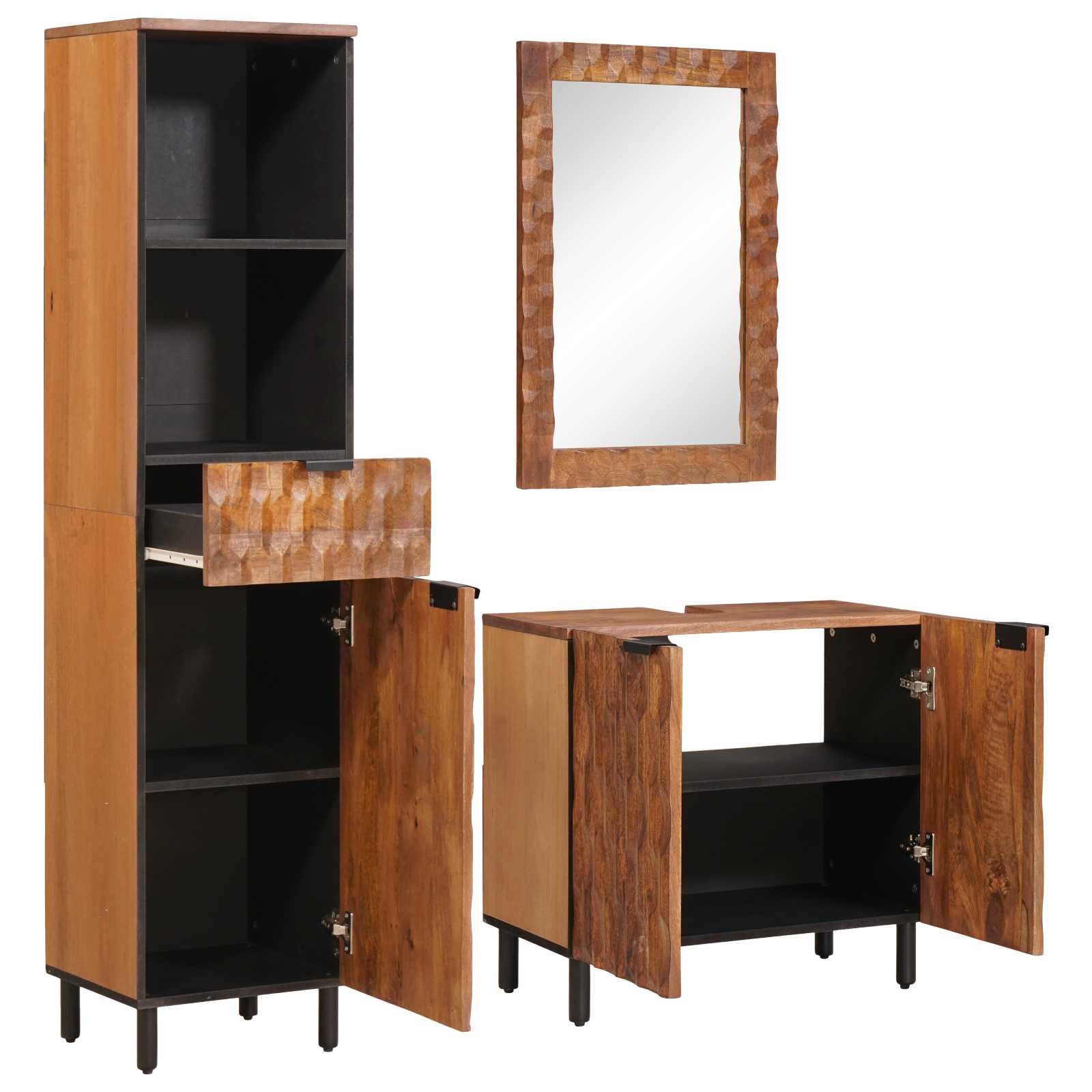 Ensembles de salle de bain 3 pc Acacia Marron Winish
