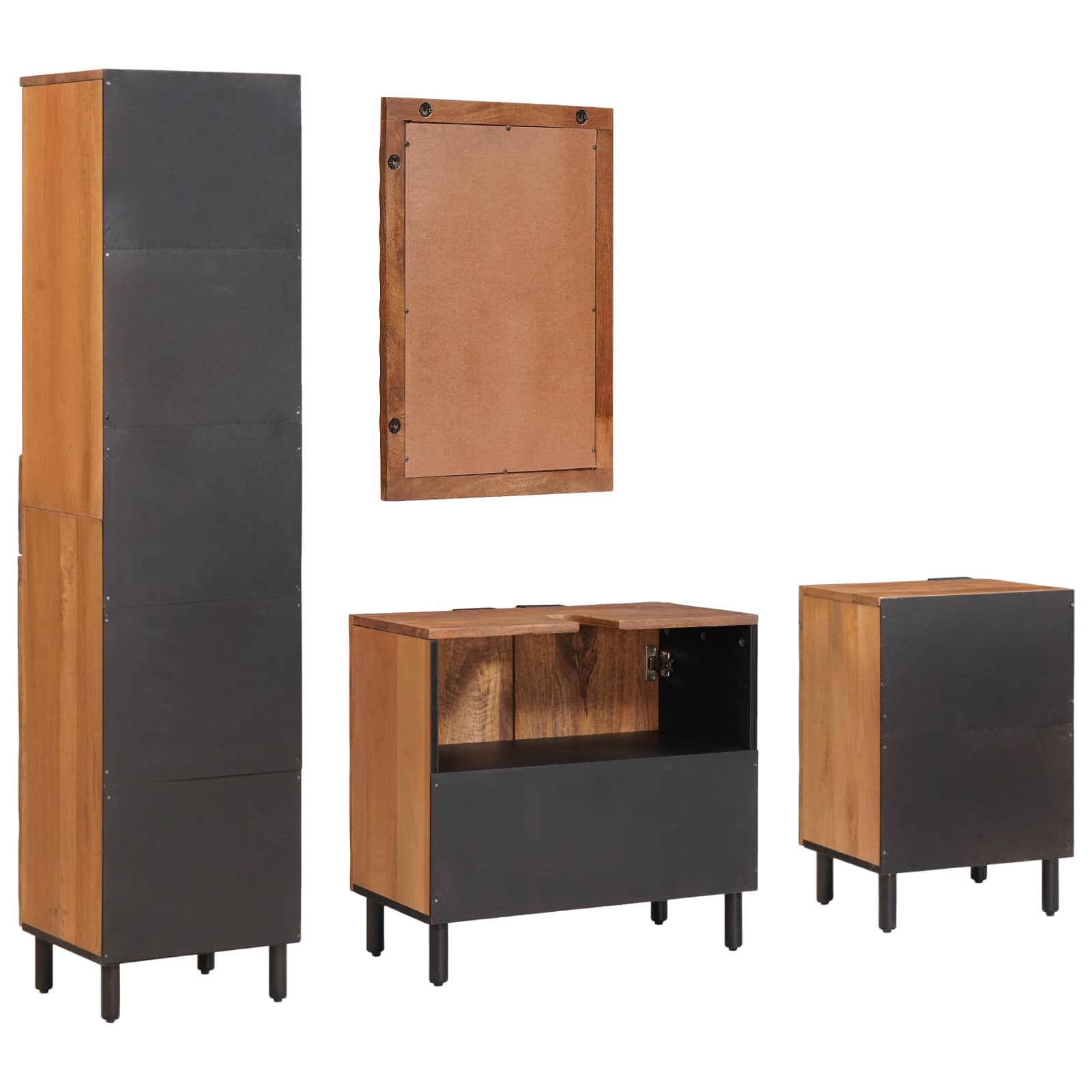 Ensembles de salle de bain 4 pièces Acacia Marron Winish