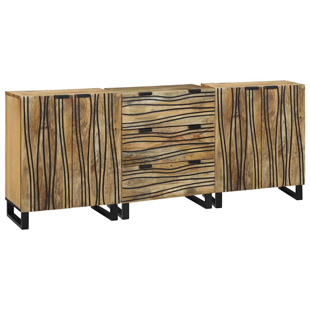 Ensemble de buffet 3 pc Naturel 180 x 33 x 75 cm