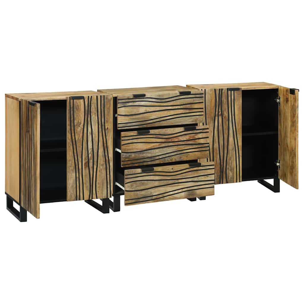 Ensemble de buffet 3 pc Naturel 180 x 33 x 75 cm