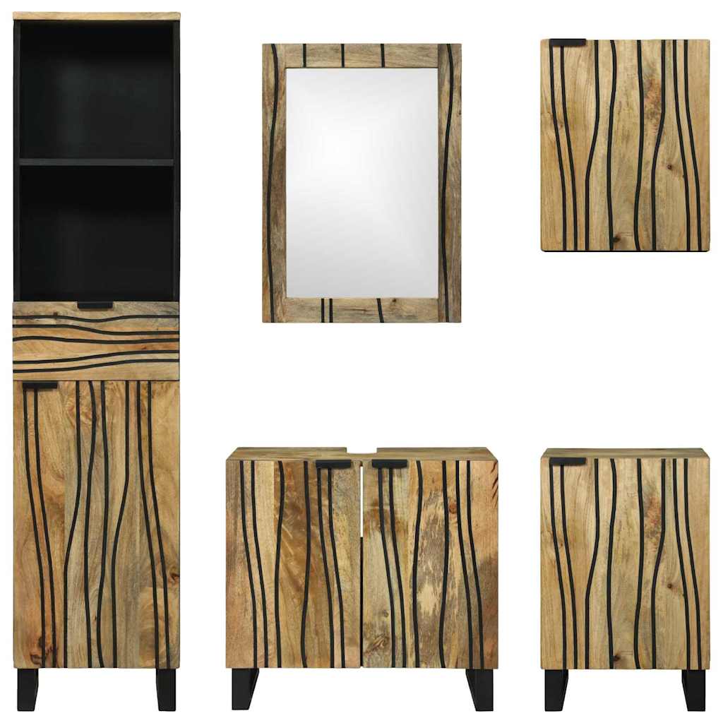 Ensemble de mobilier de salle de bain 5 pc Marron