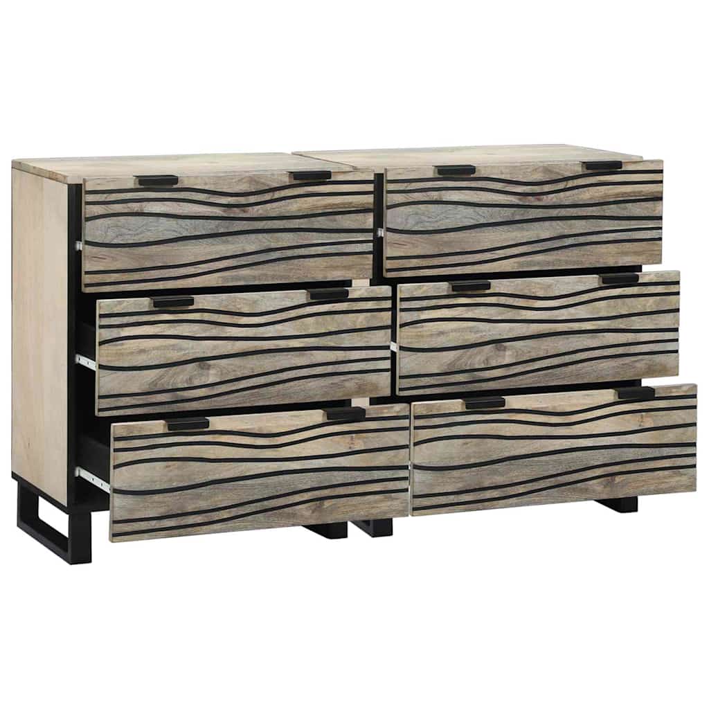 Buffets 2 pcs Blanc 60 x 33.5 x 75 cm bois de manguier massif - XIOS