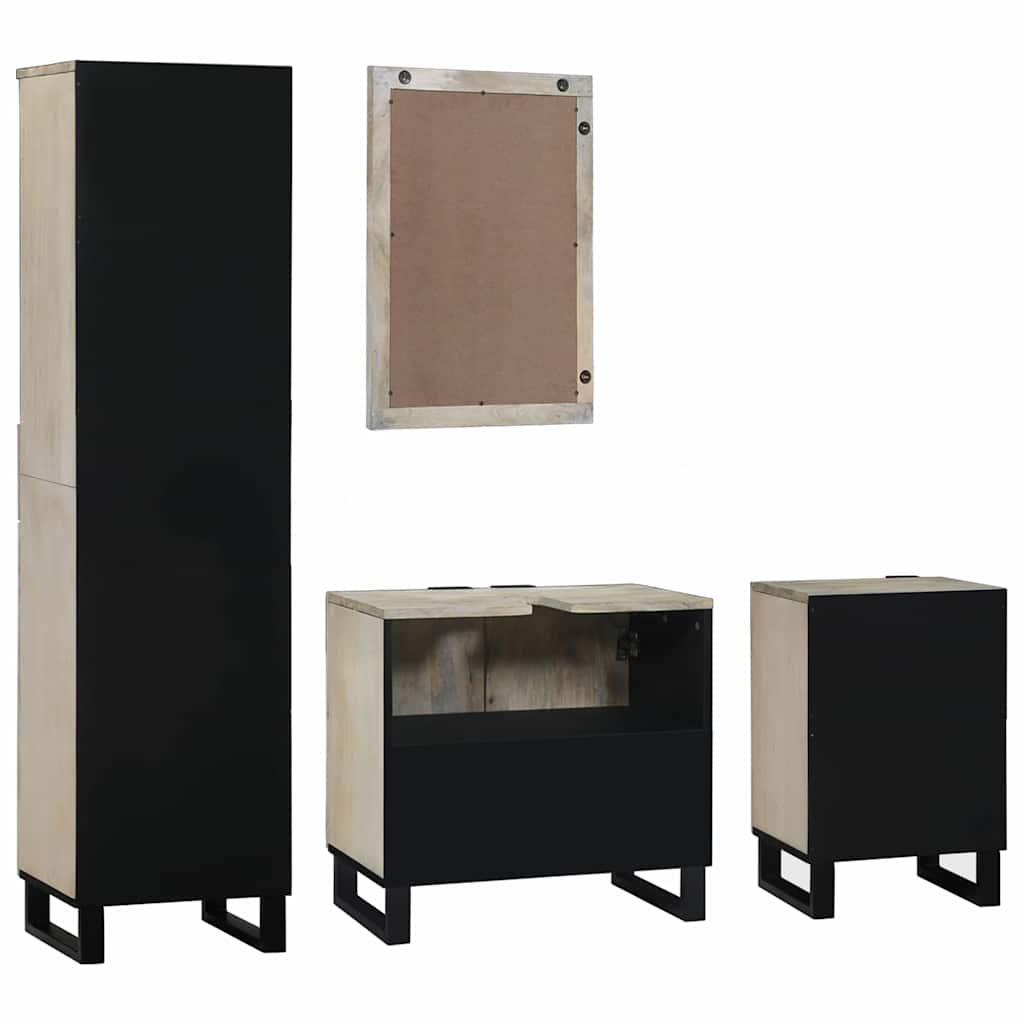 Ensemble de mobilier de salle de bain 4 pièces Brun Noyé
