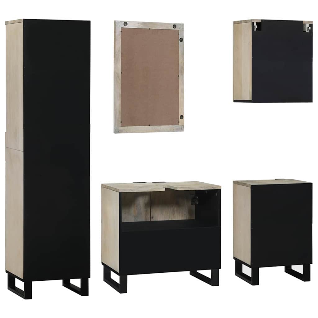 Ensemble de mobilier de salle de bain 5 pc Brun Noyé