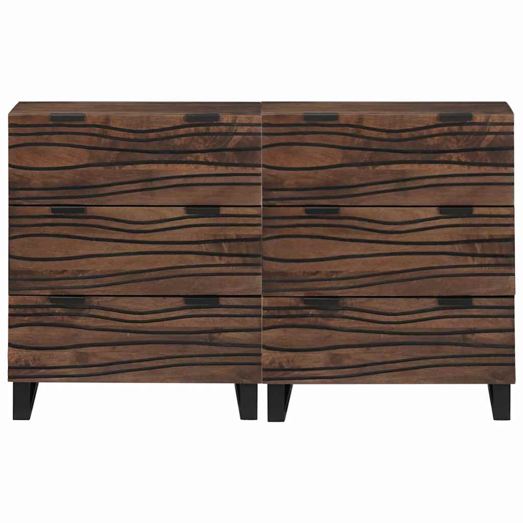 Buffets 2 pcs Marron 60 x 33.5 x 75 cm bois de manguier massif - XIOS