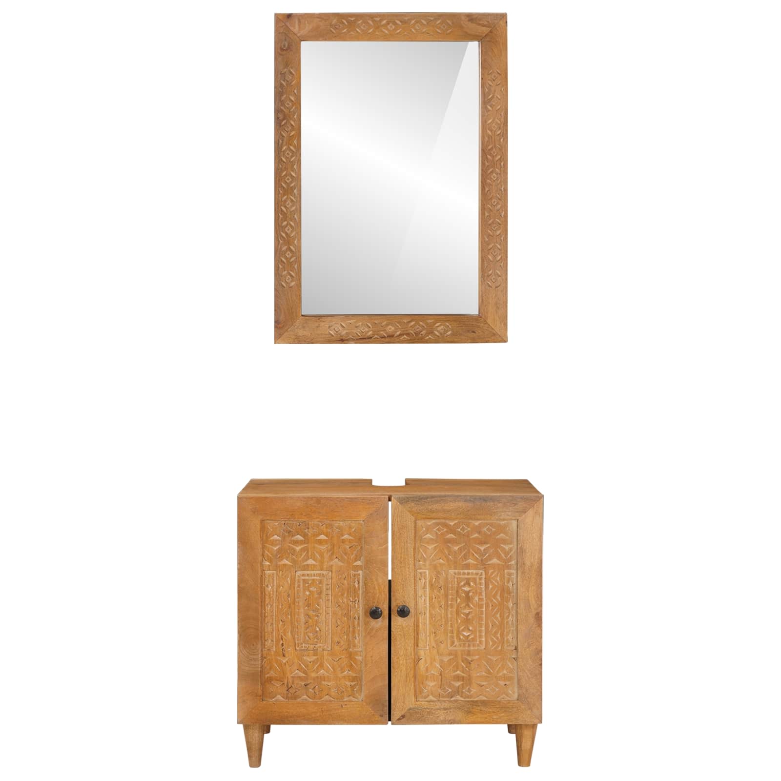 Ensemble de mobilier de salle de bain 2 pc Marron