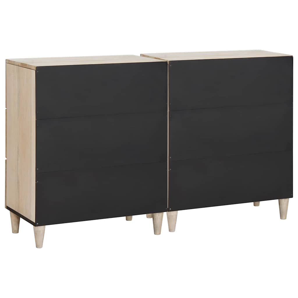 Buffet 2 pc 120 x 33,5 x 75 cm bois de manguier massif Blanc