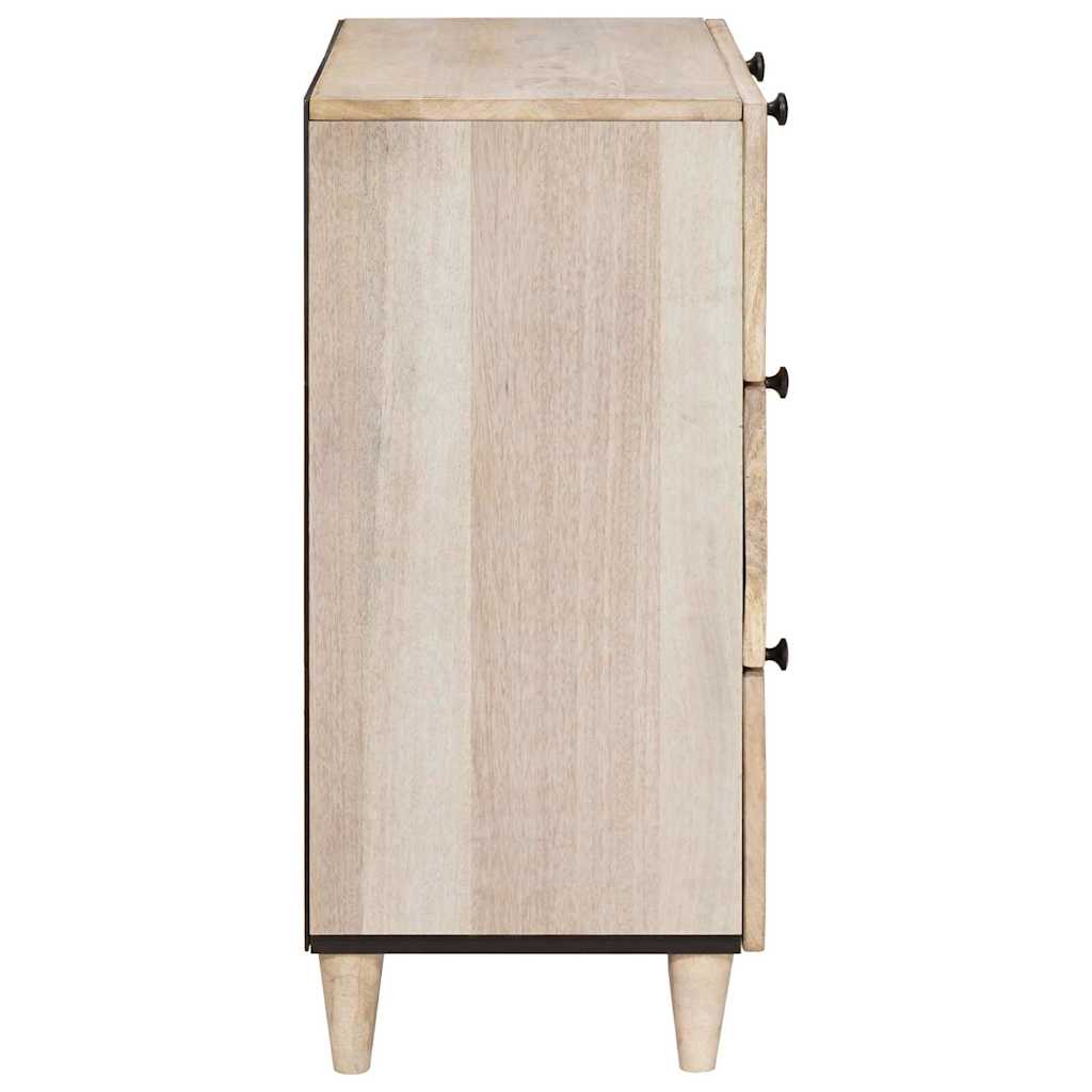 Buffet 2 pc 120 x 33,5 x 75 cm bois de manguier massif Blanc