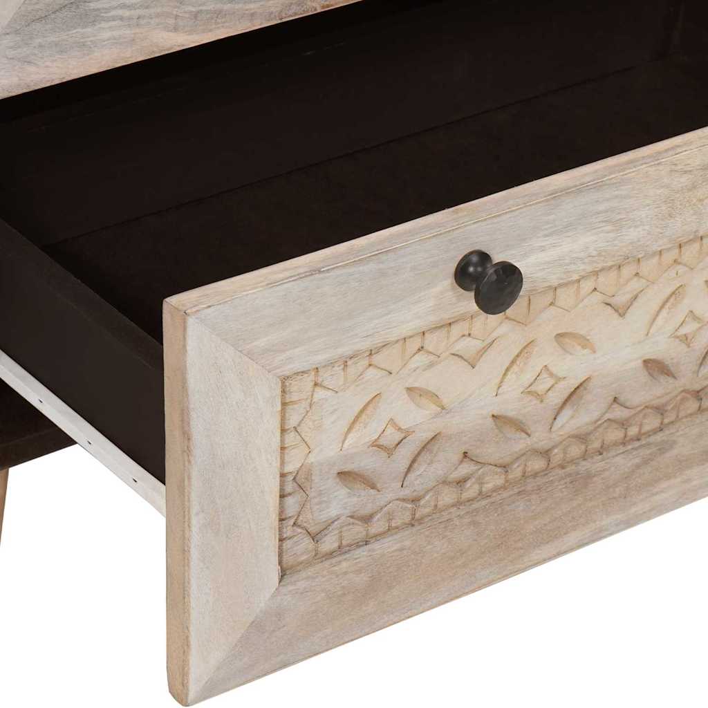 Buffet 3 pc 180 x 33,5 x 75 cm bois de manguier massif Blanc