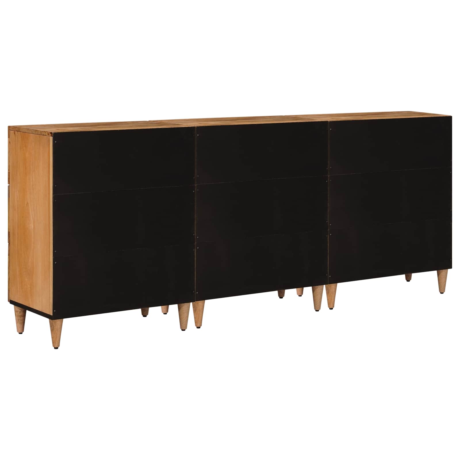 Buffet 3 pcs Naturel 60 x 33,5 x 75 cm Bois de mangue massif - XIOS