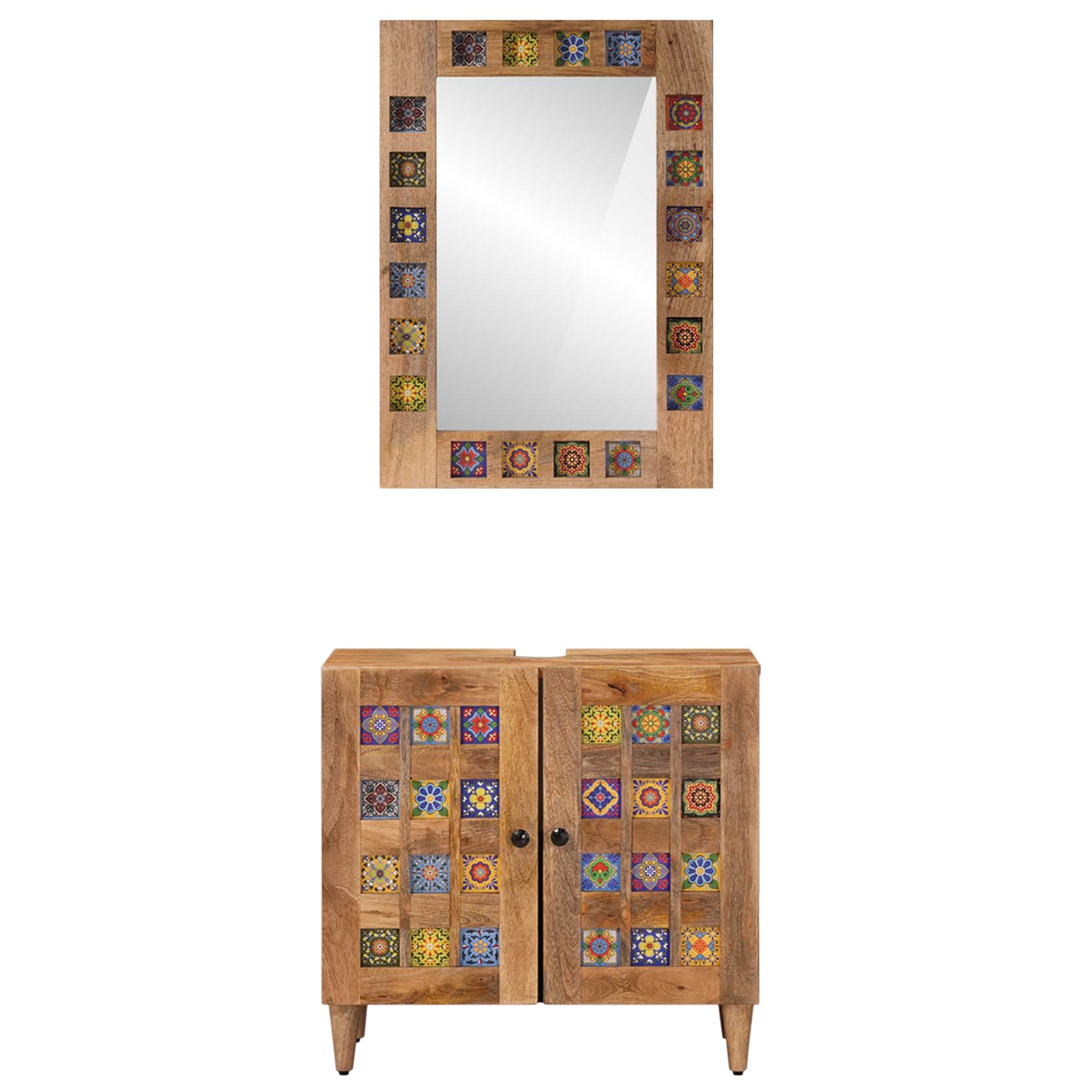 Ensemble de mobilier de salle de bain 2 pièces Naturel