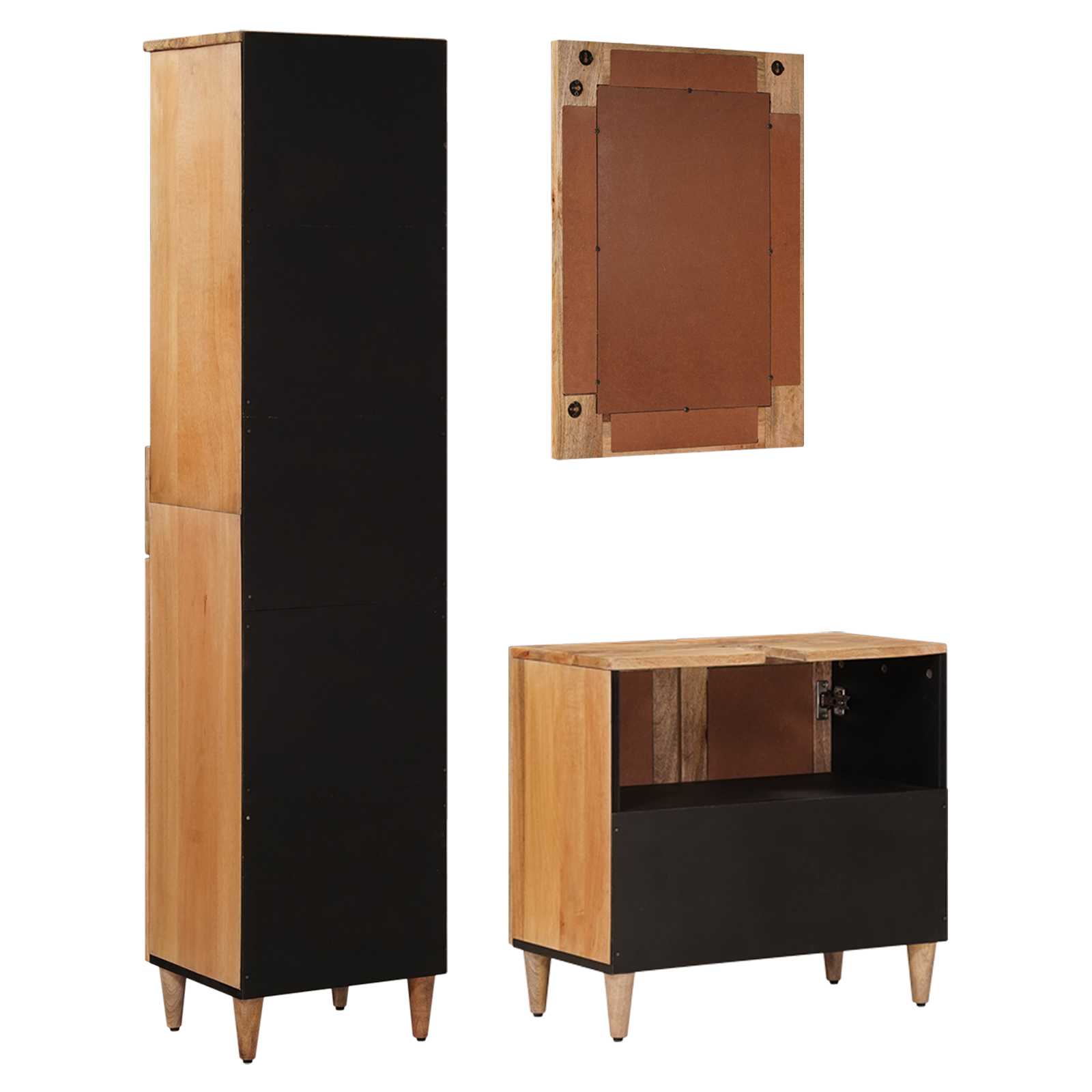 Ensemble de mobilier de salle de bain 3 pièces Naturel