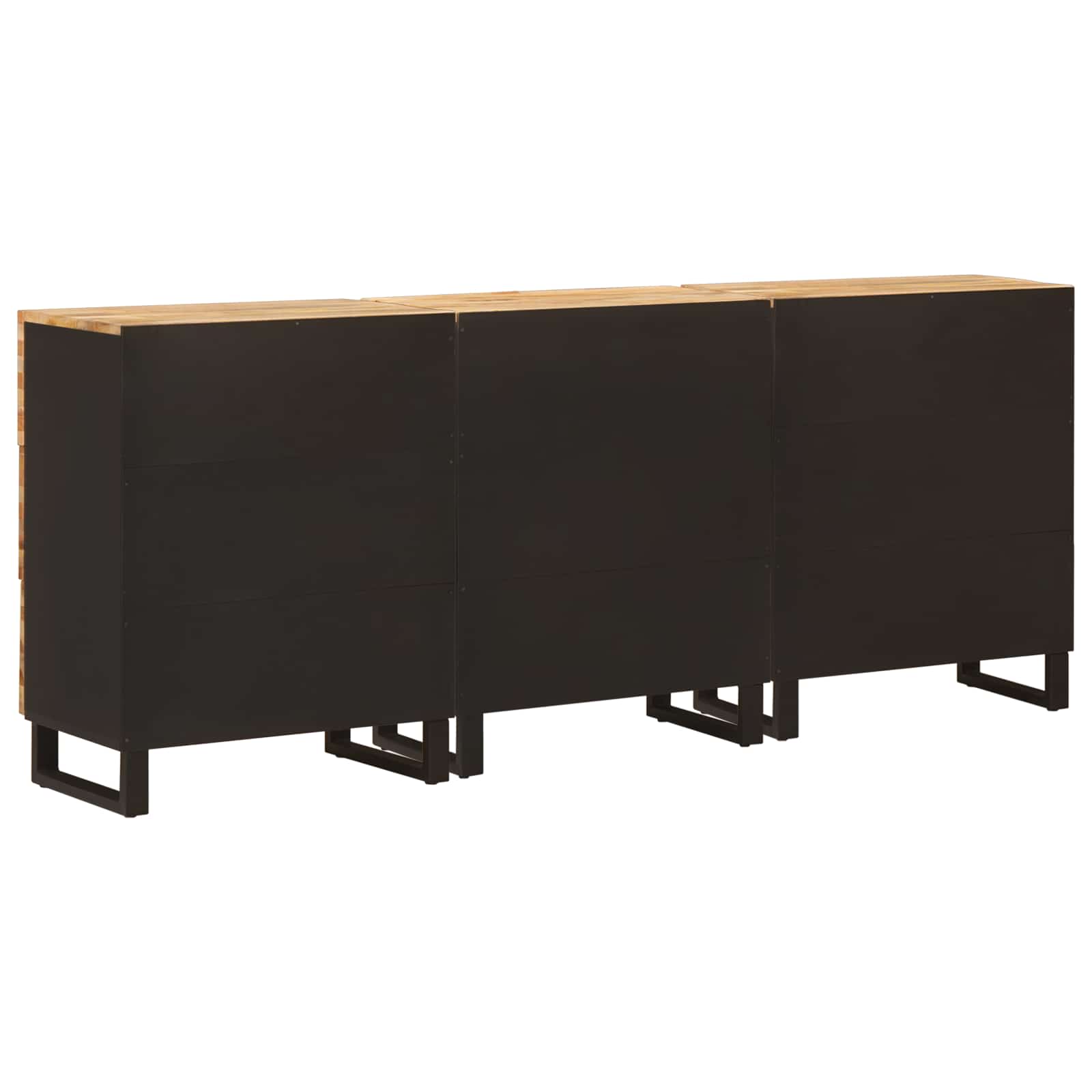 Buffet 3 pcs Marron 60 x 33 x 75 cm Bois de mangue massif - XIOS