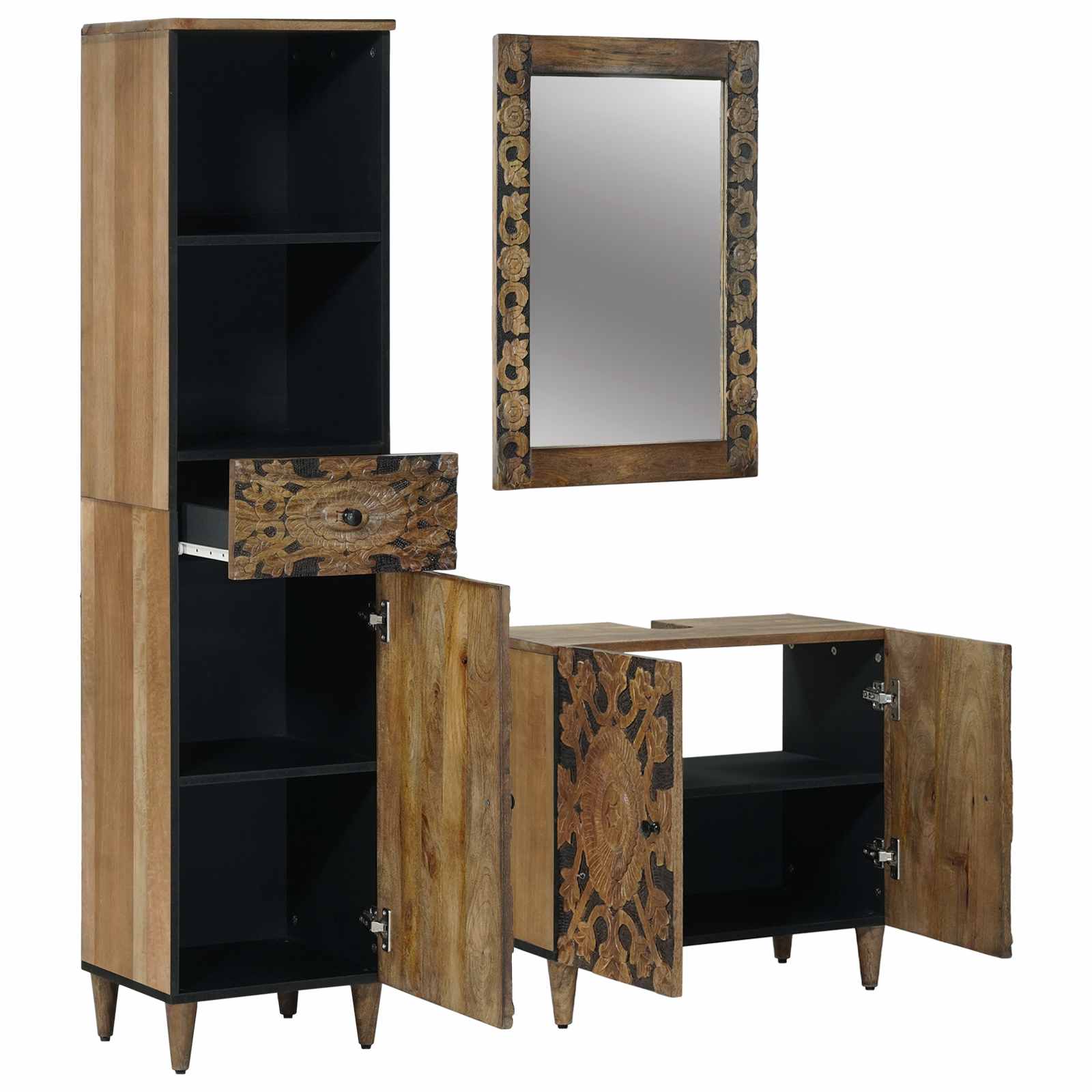 Ensemble de mobilier de salle de bain 3 pc Marron
