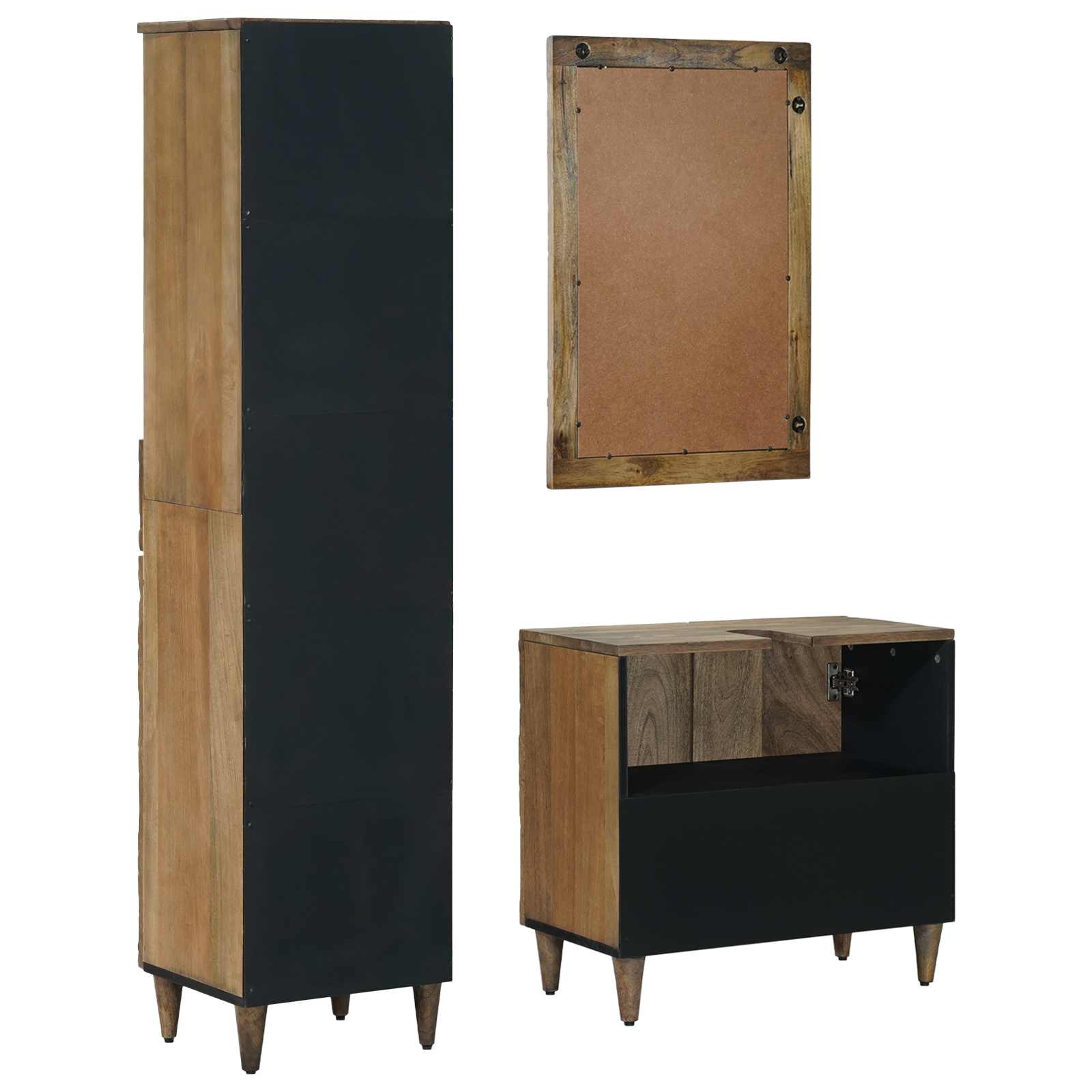 Ensemble de mobilier de salle de bain 3 pc Marron