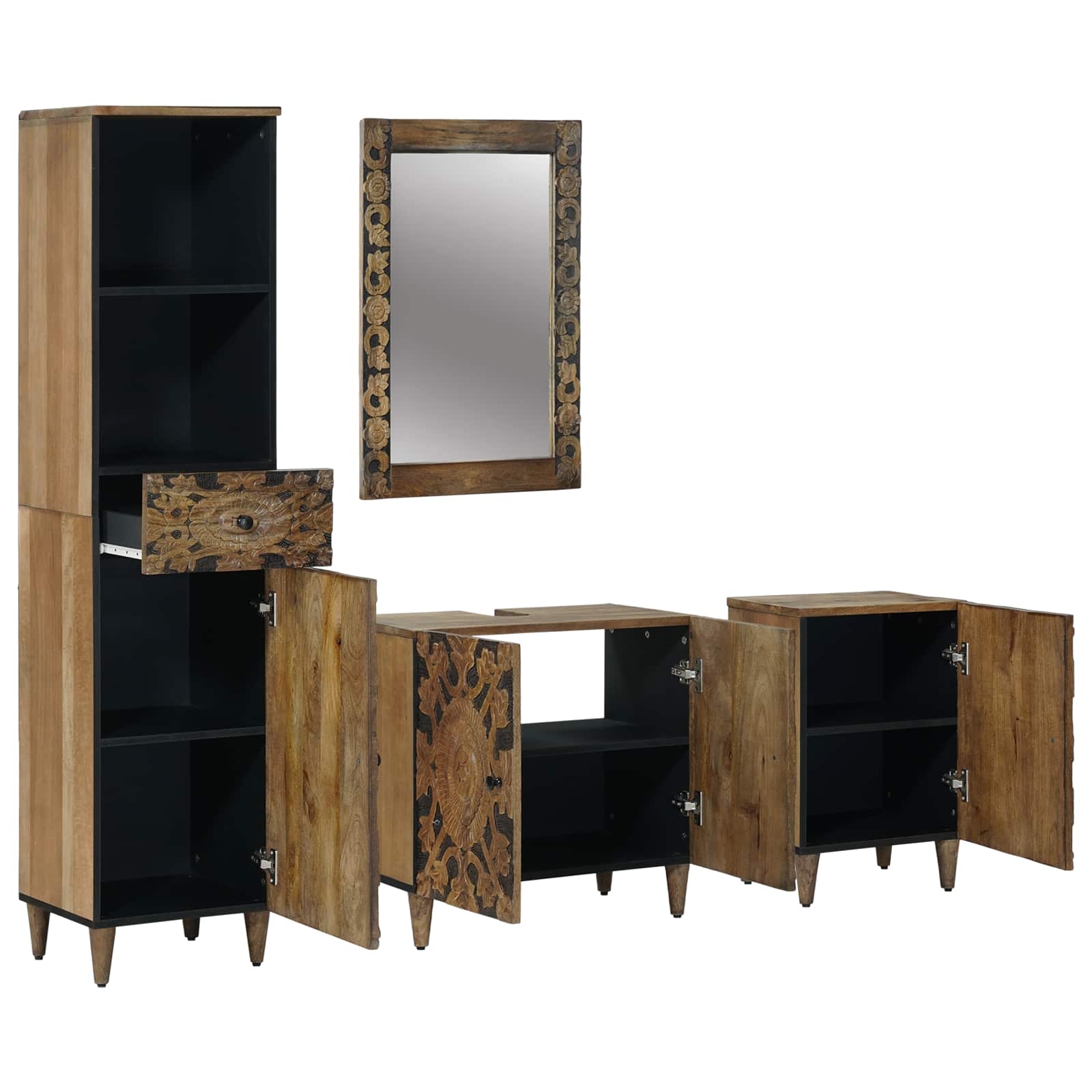 Ensemble de mobilier de salle de bain 4 pc Marron