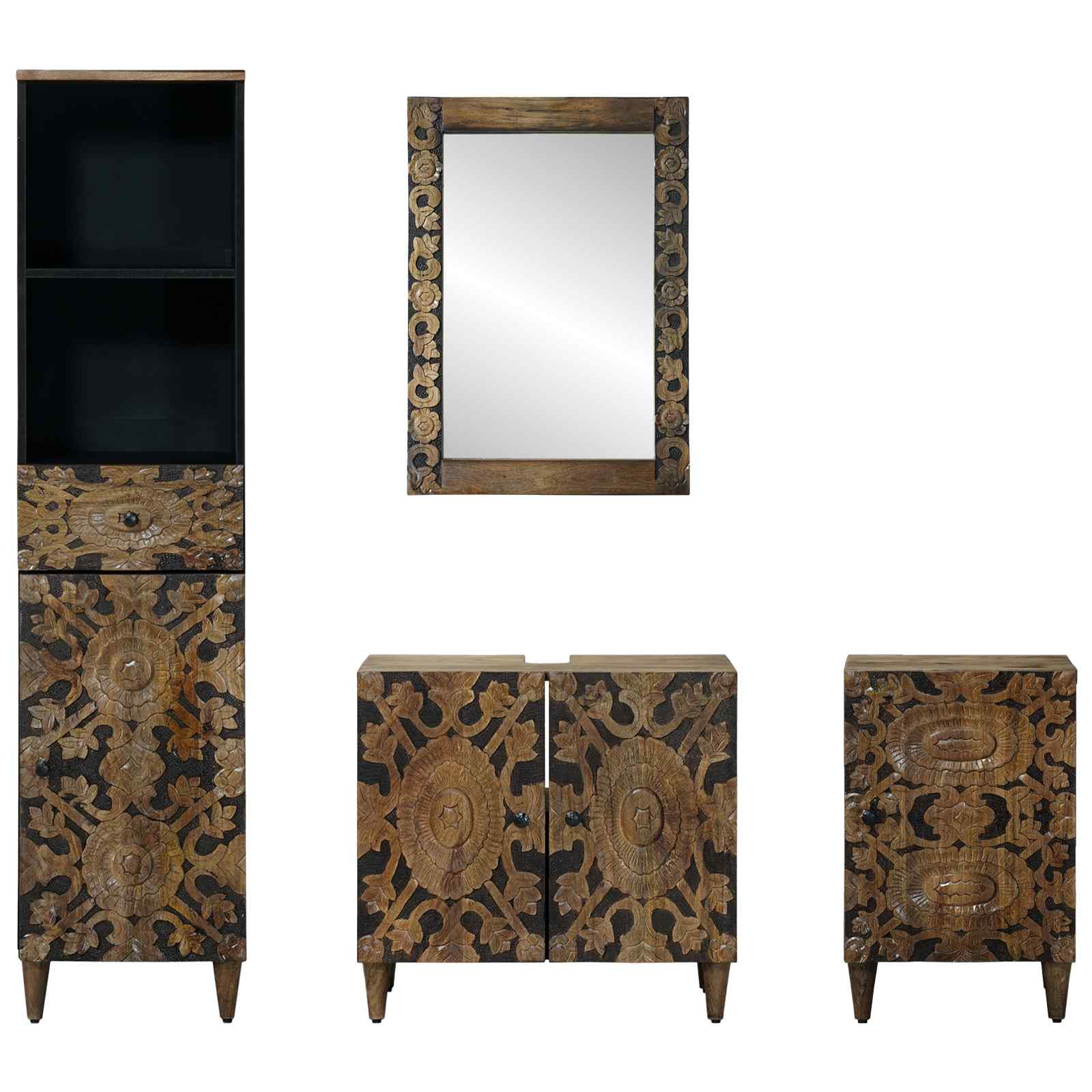 Ensemble de mobilier de salle de bain 4 pc Marron